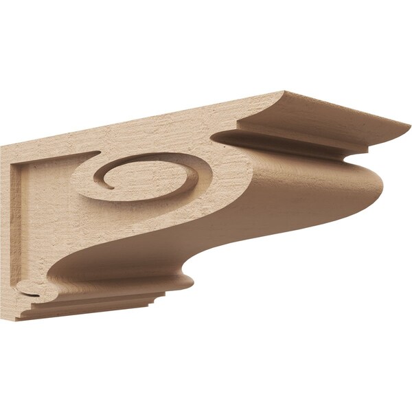 Ekena Millwork 7"W x 14"D x 7"H Wide Scroll Rough Cedar Woodgrain TimberThane Corbel, Primed Tan CORUR07X14X07SCRRCPR - main
